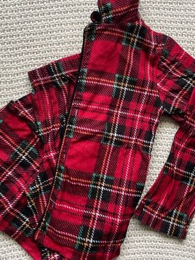 Weatherproof Cozy Kids Holiday Red Plaid Button-Up Pajama Set (2-Piece)